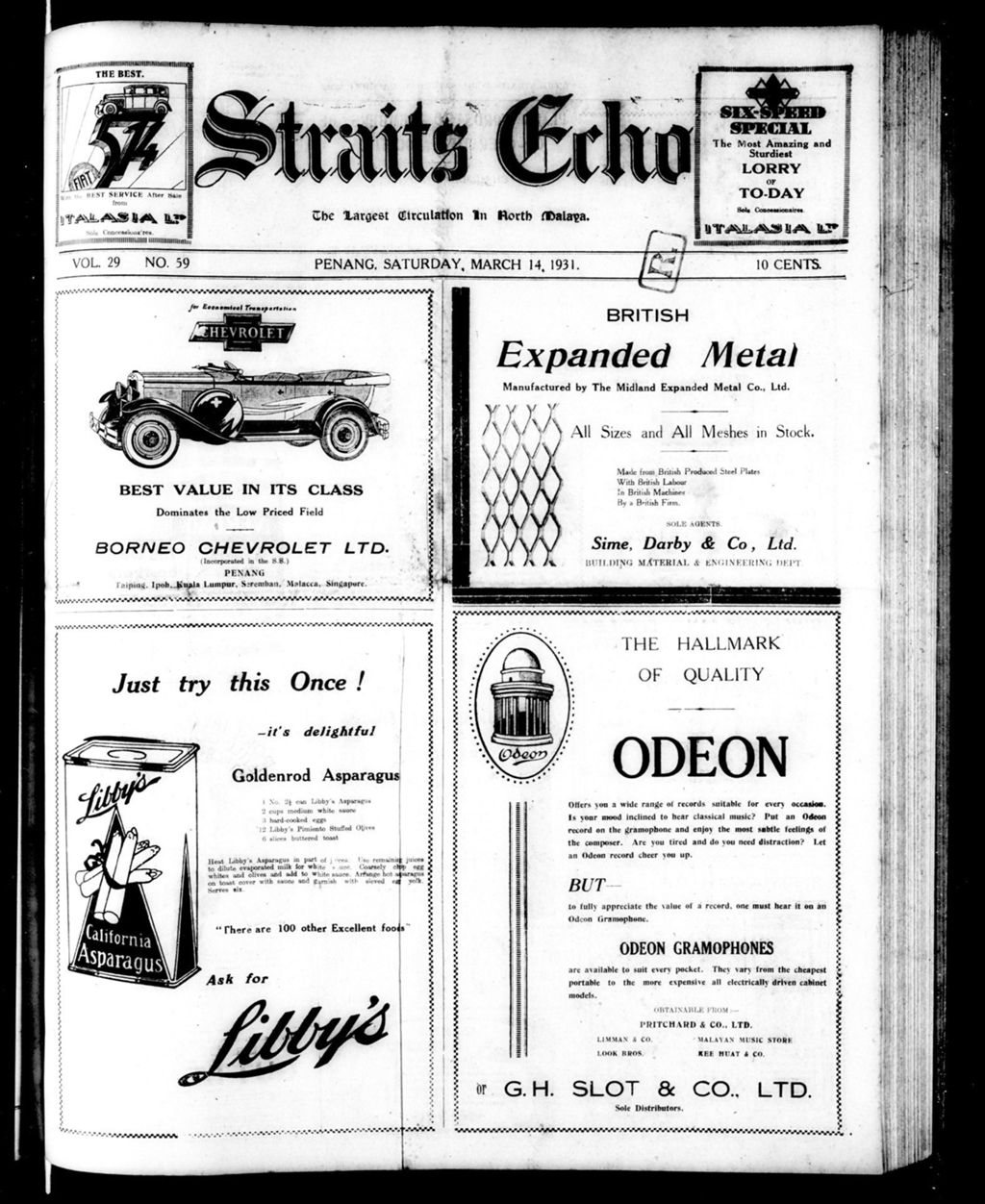 Miniature of Straits Echo 14 March 1931