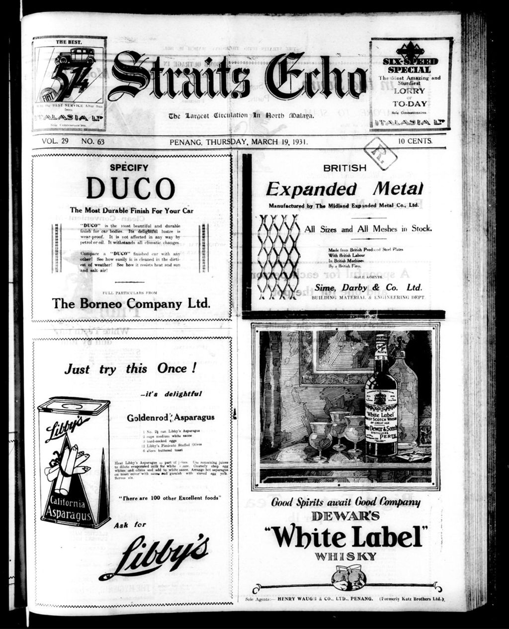 Miniature of Straits Echo 19 March 1931