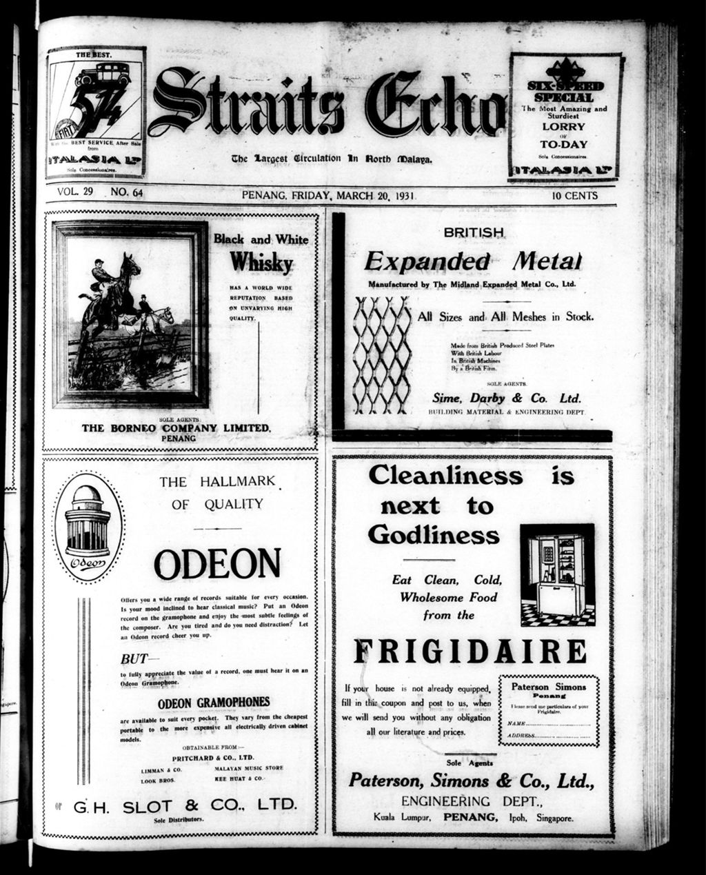 Miniature of Straits Echo 20 March 1931