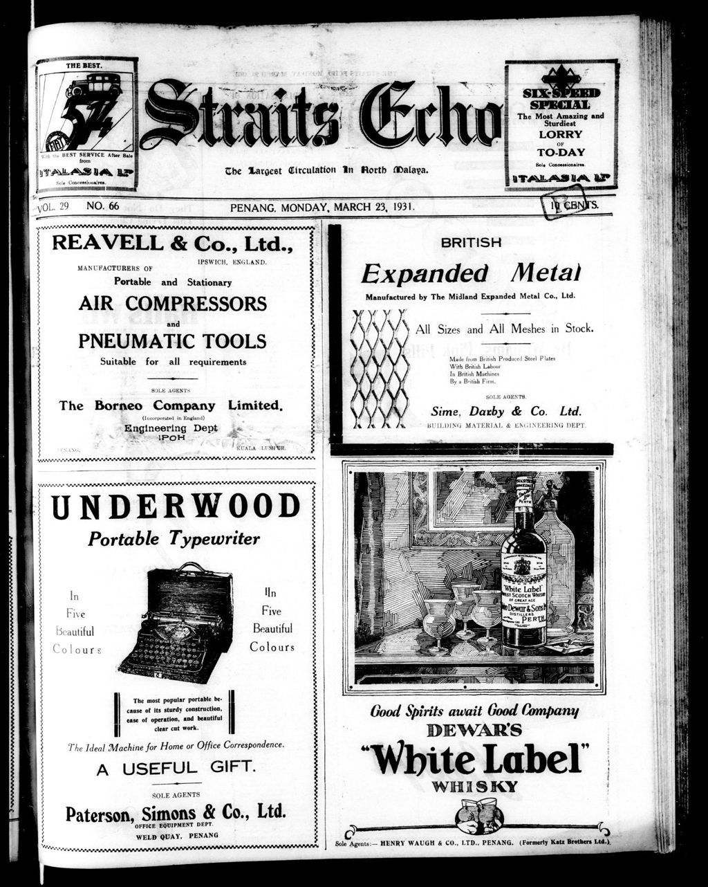 Miniature of Straits Echo 23 March 1931