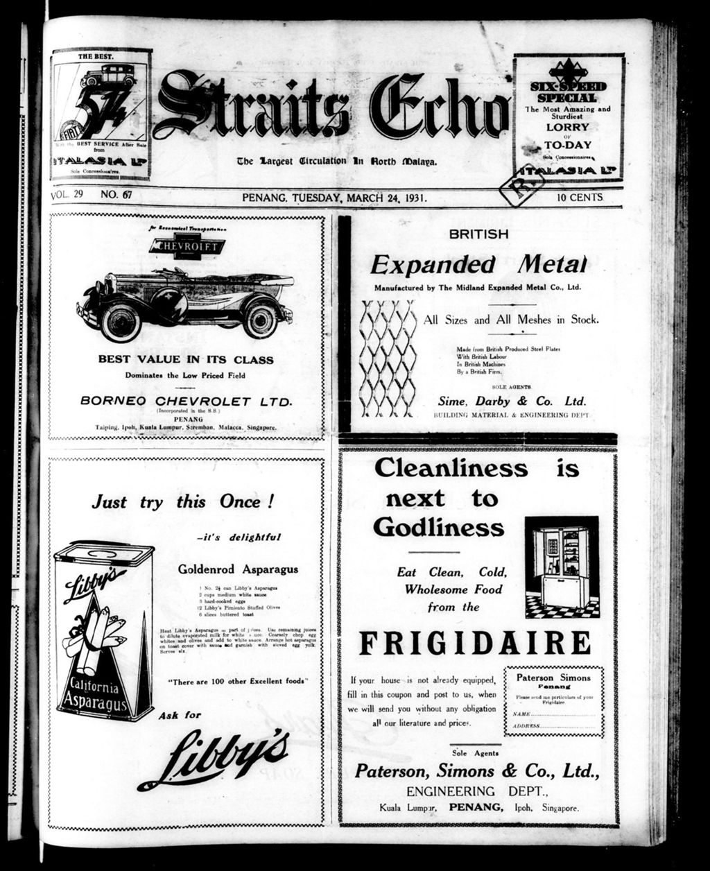 Miniature of Straits Echo 24 March 1931