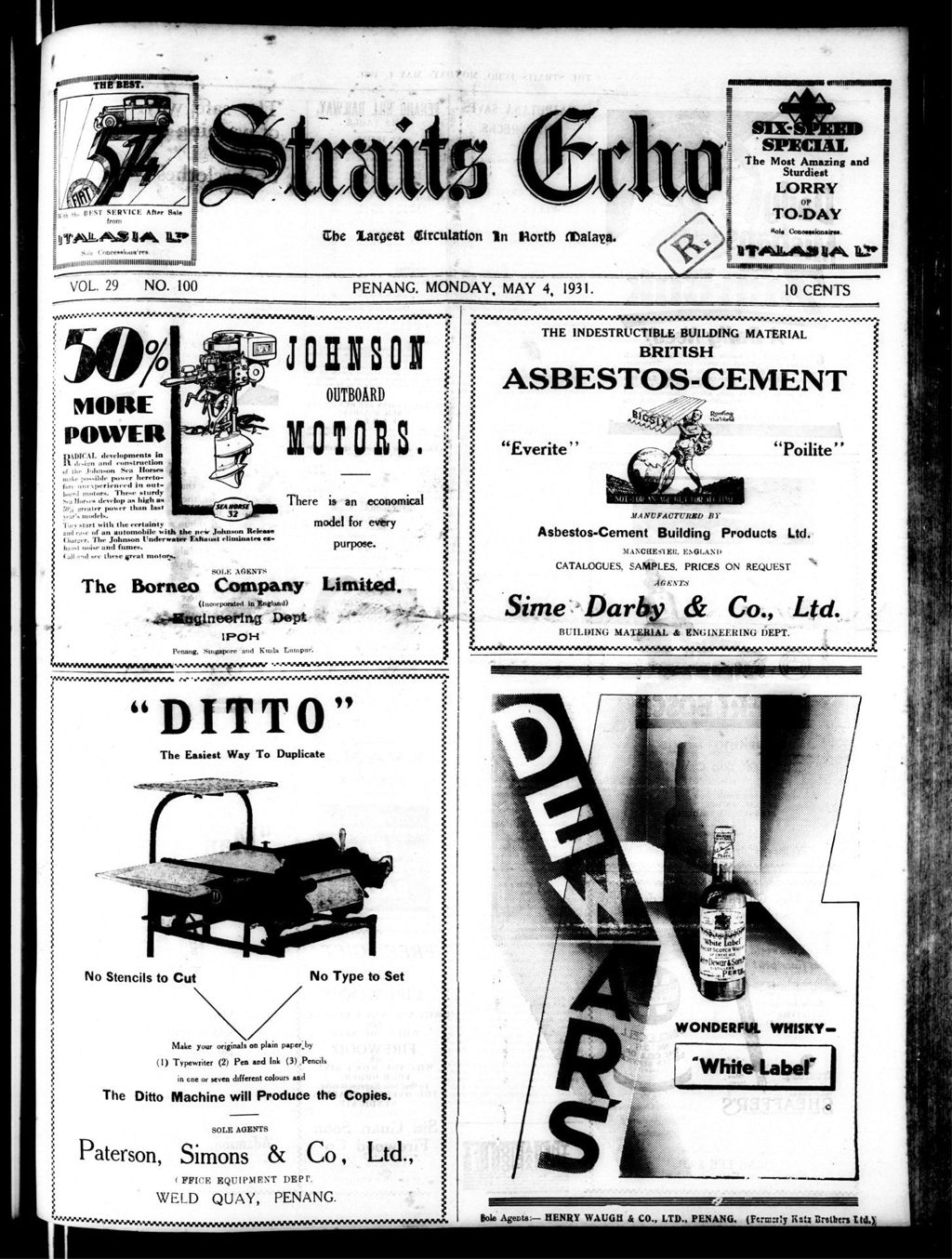 Miniature of Straits Echo 04 May 1931