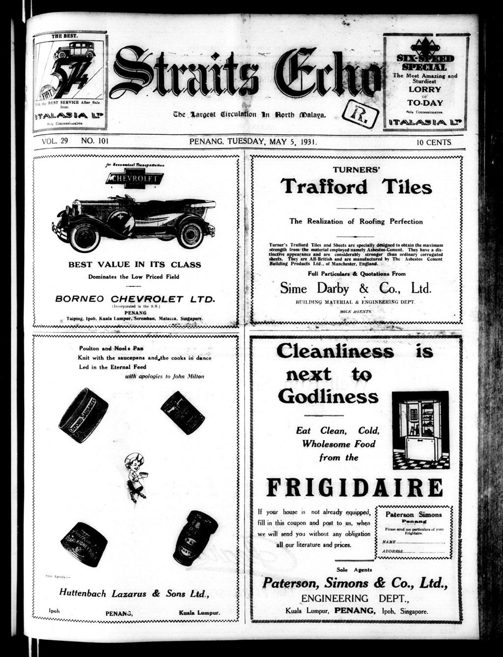 Miniature of Straits Echo 05 May 1931