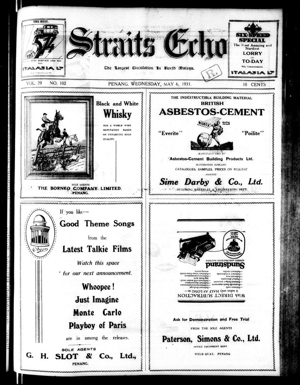 Miniature of Straits Echo 06 May 1931