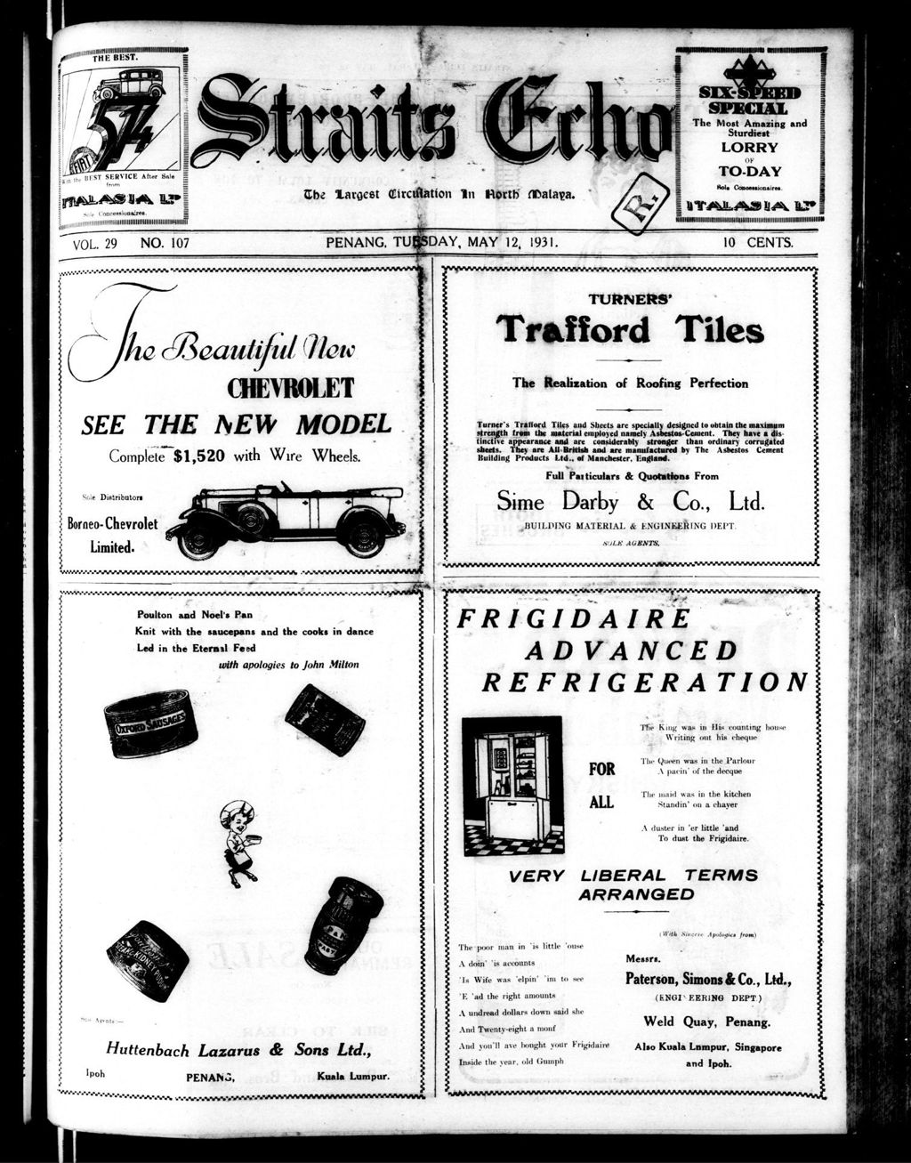 Miniature of Straits Echo 12 May 1931