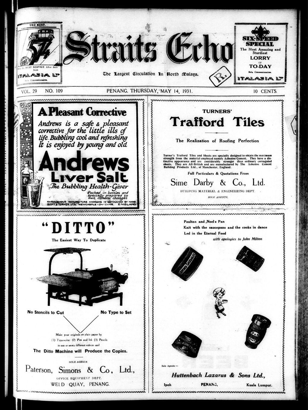 Miniature of Straits Echo 14 May 1931