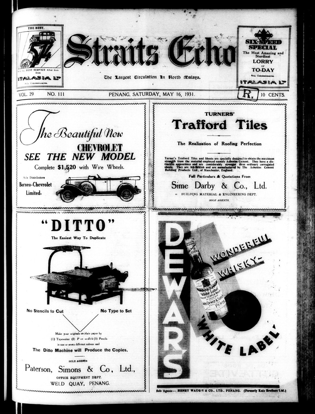 Miniature of Straits Echo 16 May 1931