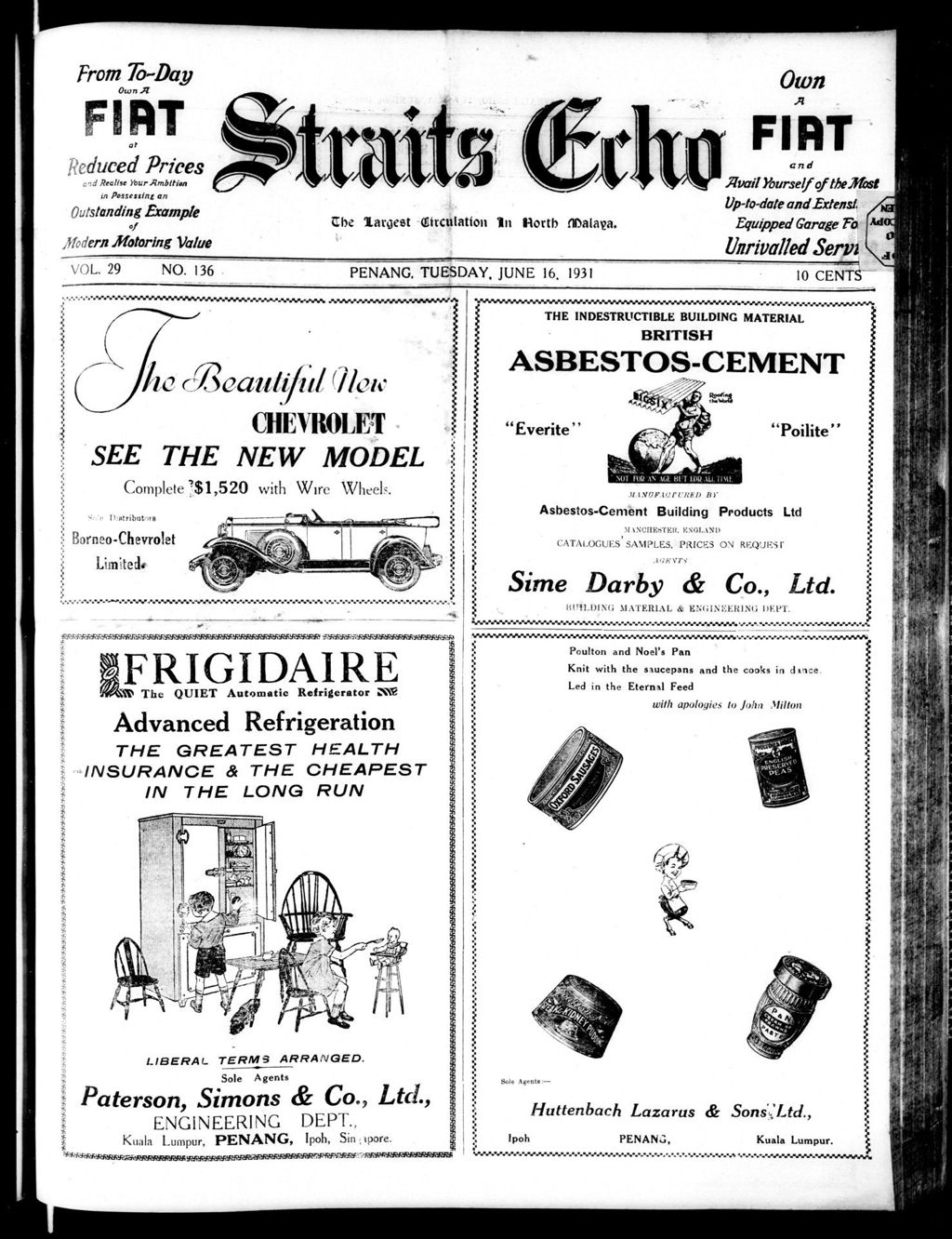 Miniature of Straits Echo 16 June 1931