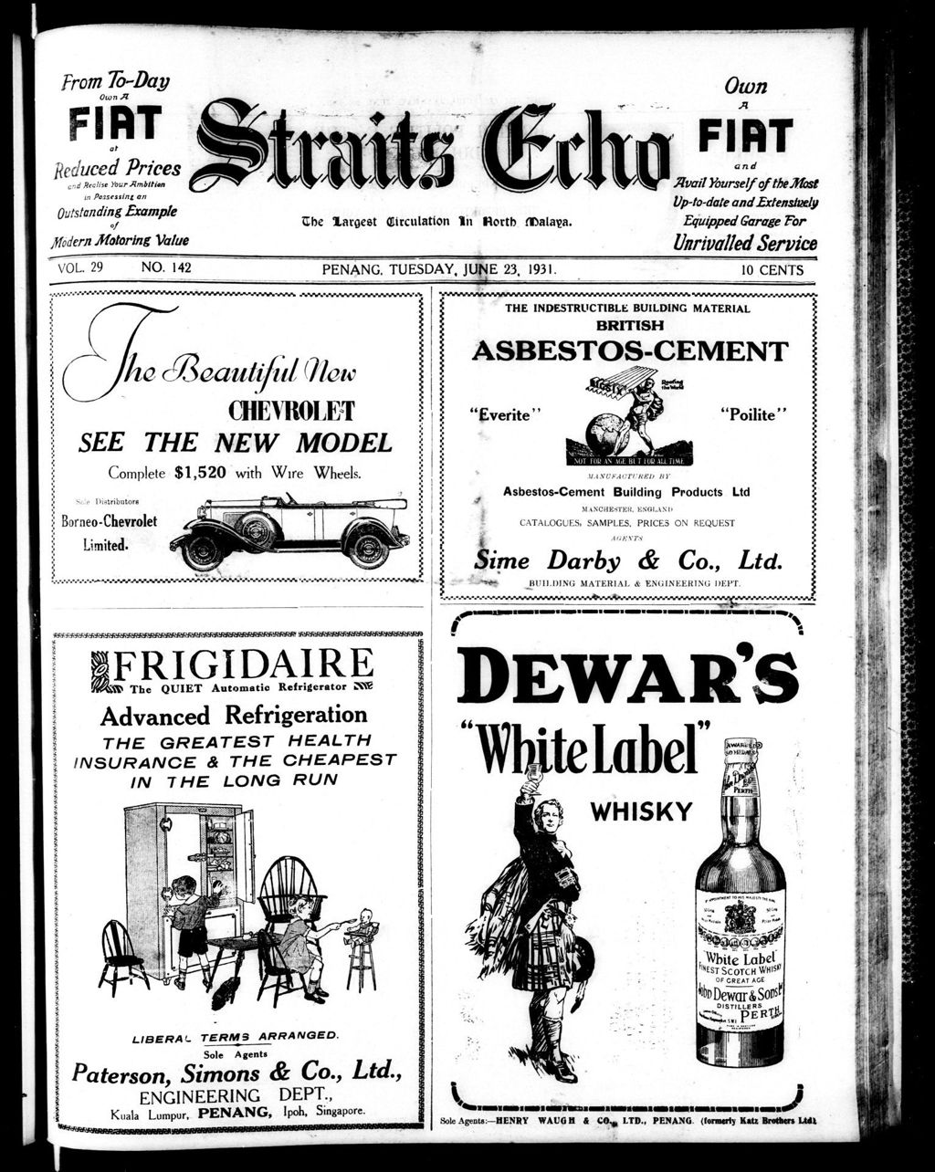 Miniature of Straits Echo 23 June 1931