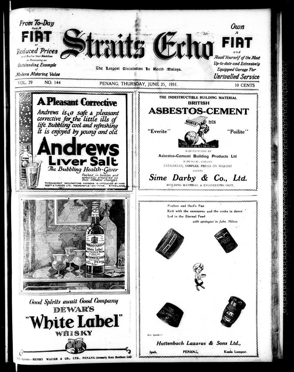 Miniature of Straits Echo 25 June 1931