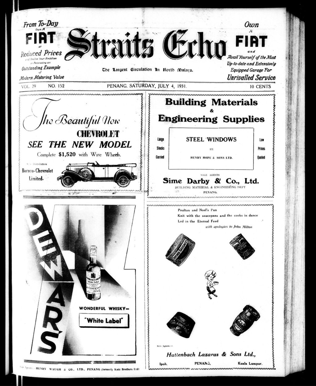 Miniature of Straits Echo 04 July 1931