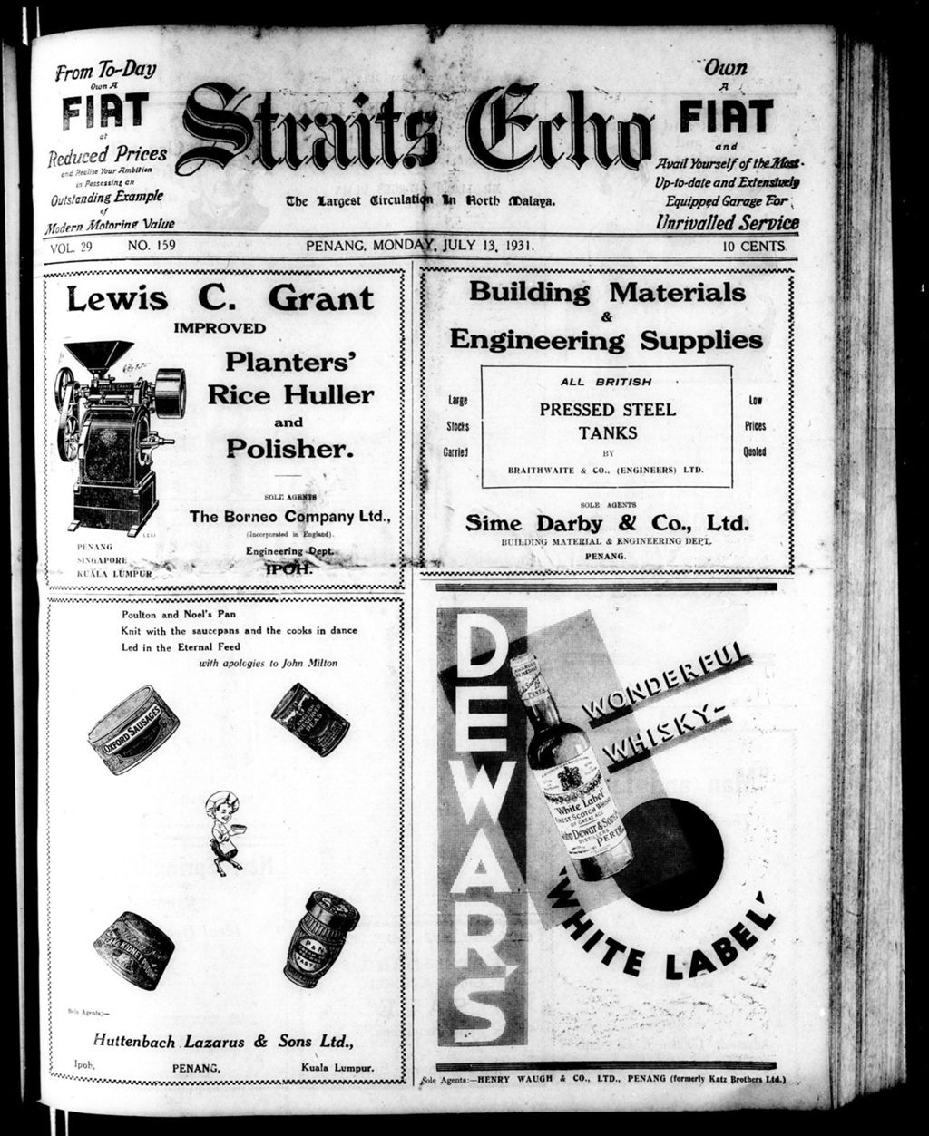 Miniature of Straits Echo 13 July 1931