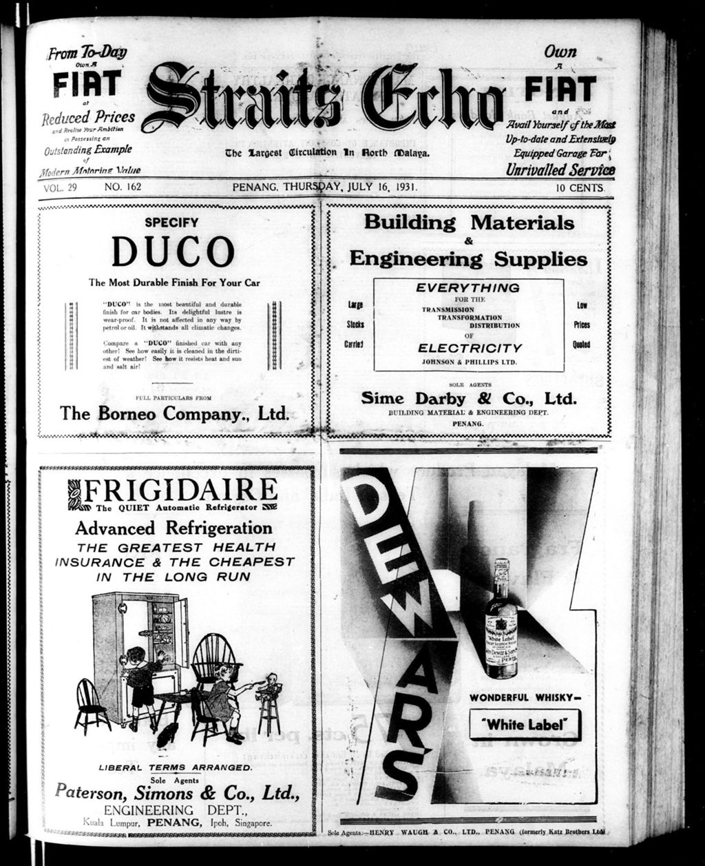 Miniature of Straits Echo 16 July 1931