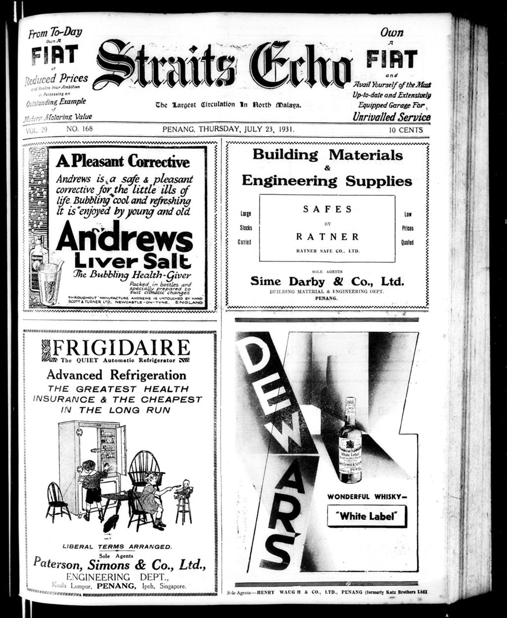 Miniature of Straits Echo 23 July 1931