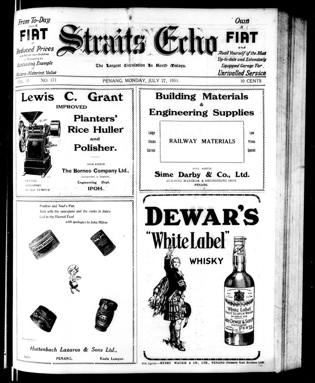 Miniature of Straits Echo 27 July 1931