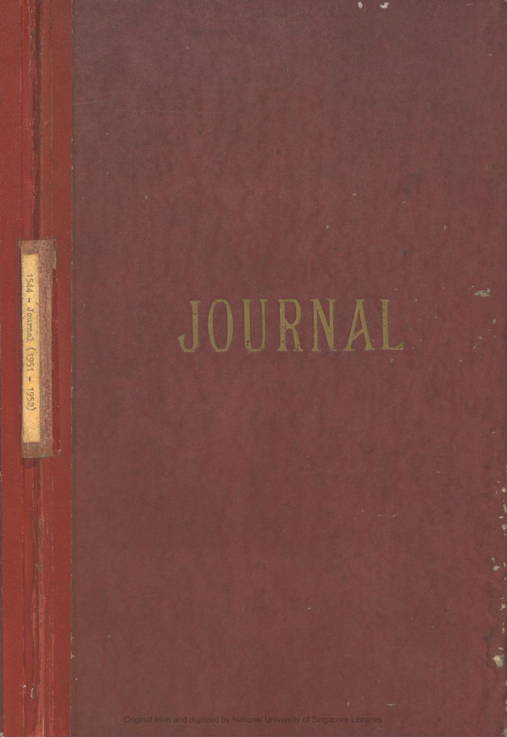 Miniature of Journal, 1951-1952