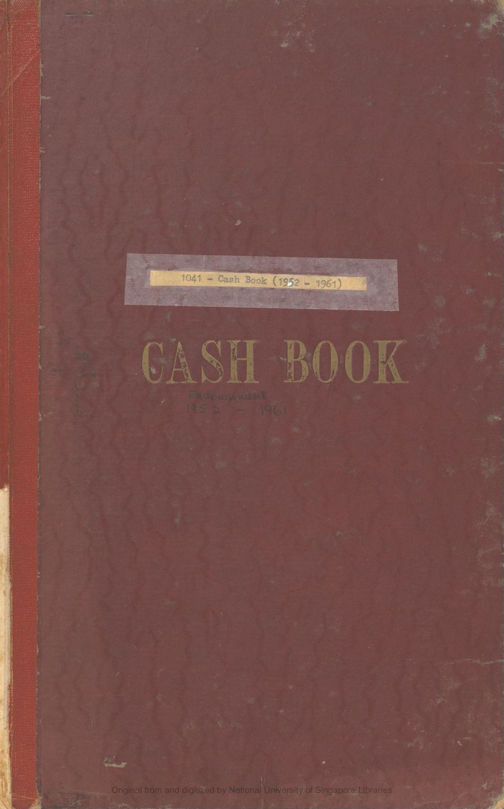 Miniature of Estate of Yeap Chor Ee: Endowment cash book (1952-1961)