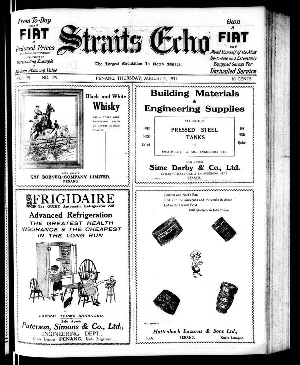 Miniature of Straits Echo 06 August 1931