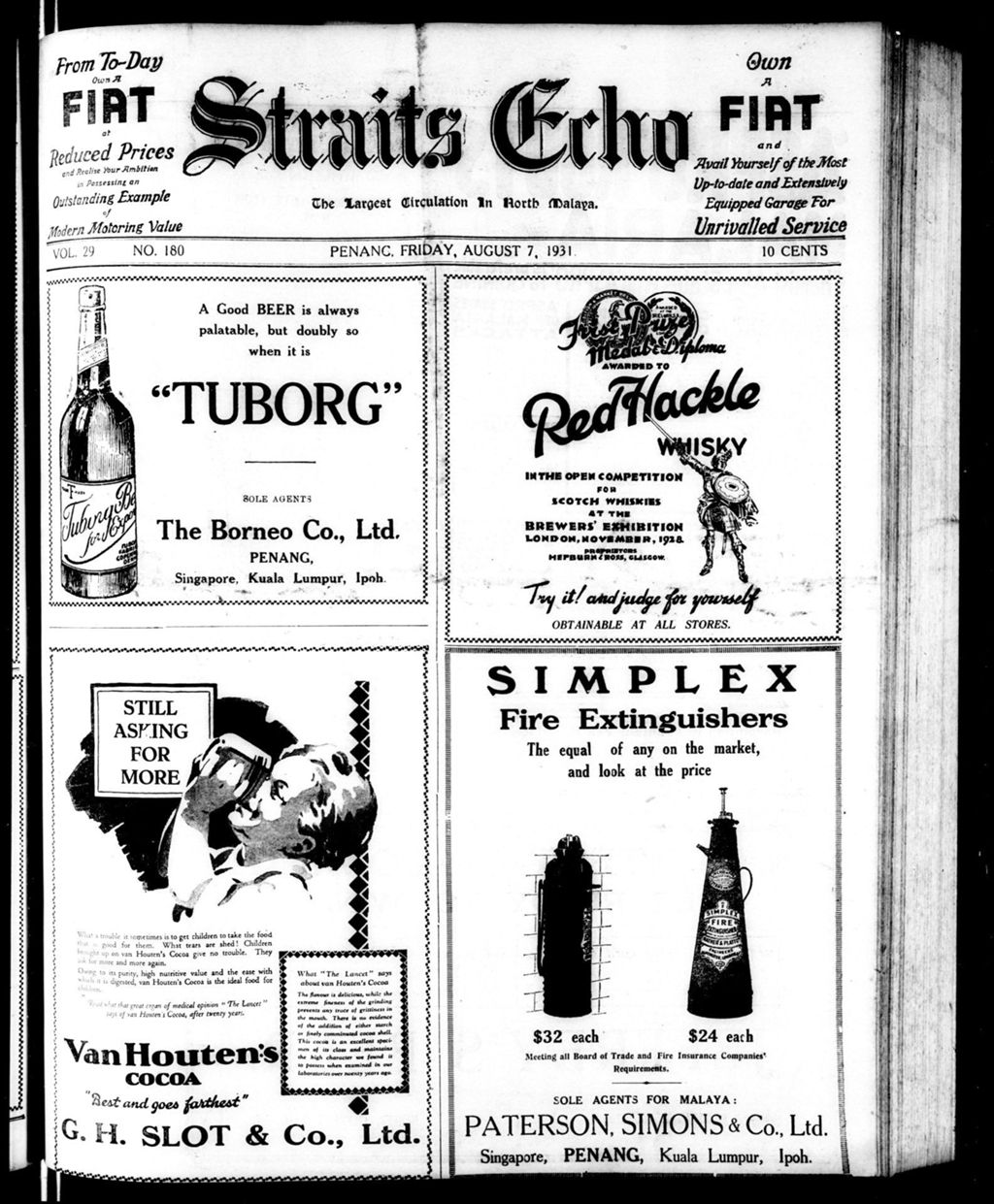 Miniature of Straits Echo 07 August 1931