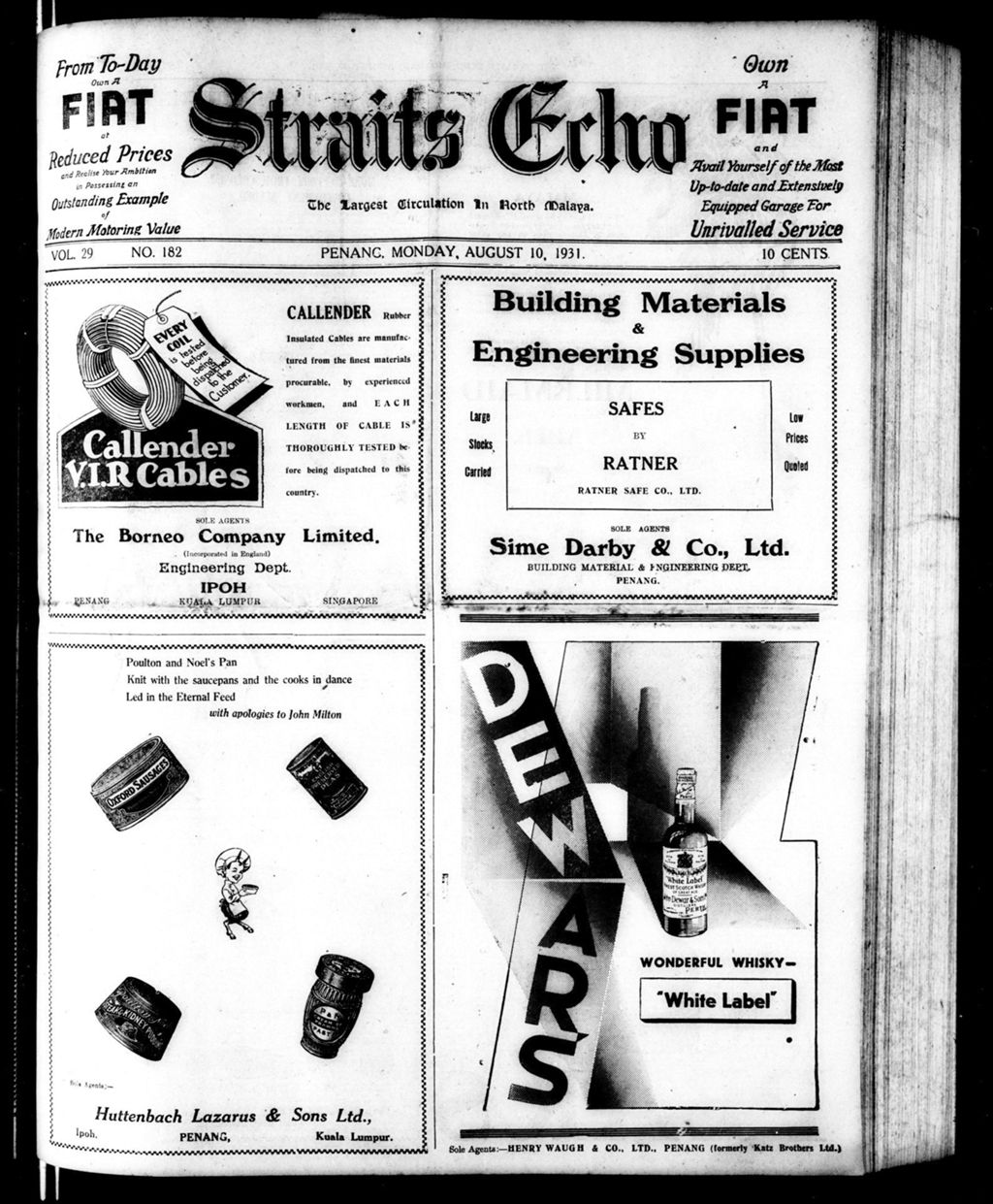 Miniature of Straits Echo 10 August 1931