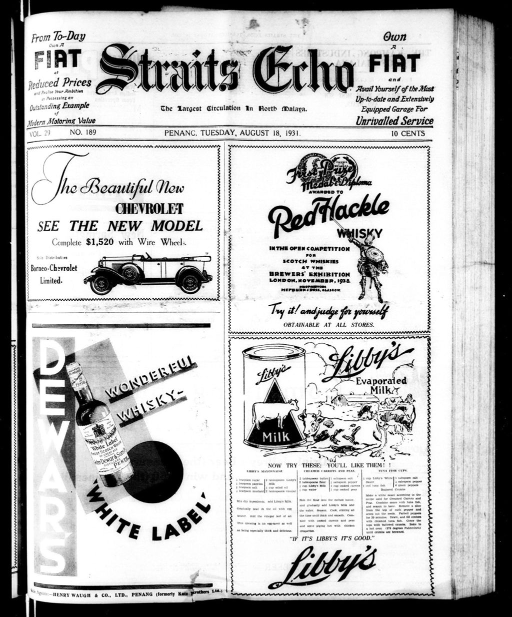 Miniature of Straits Echo 18 August 1931