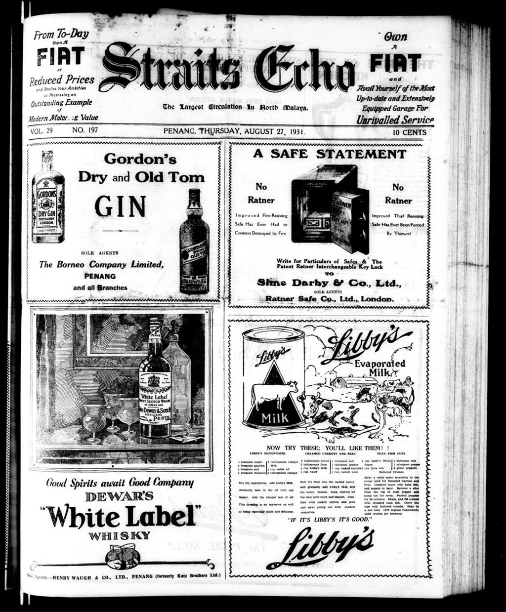 Miniature of Straits Echo 27 August 1931