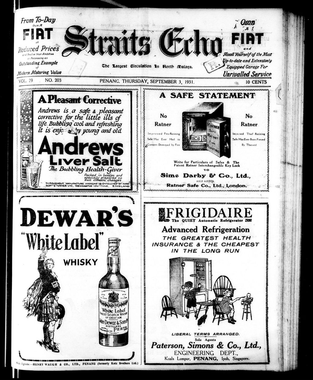 Miniature of Straits Echo 03 September 1931