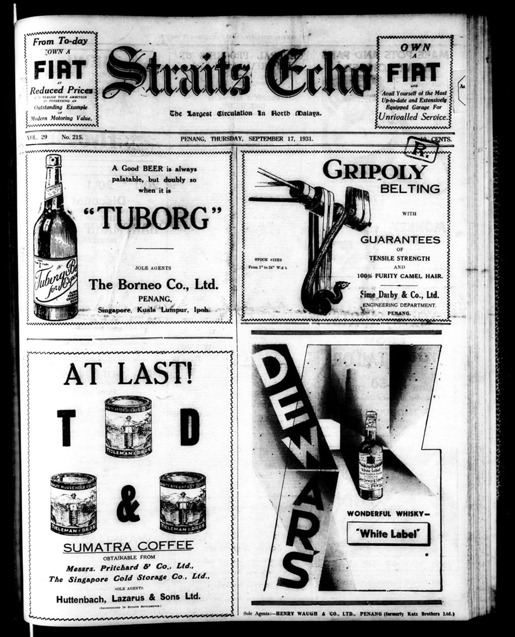 Miniature of Straits Echo 17 September 1931