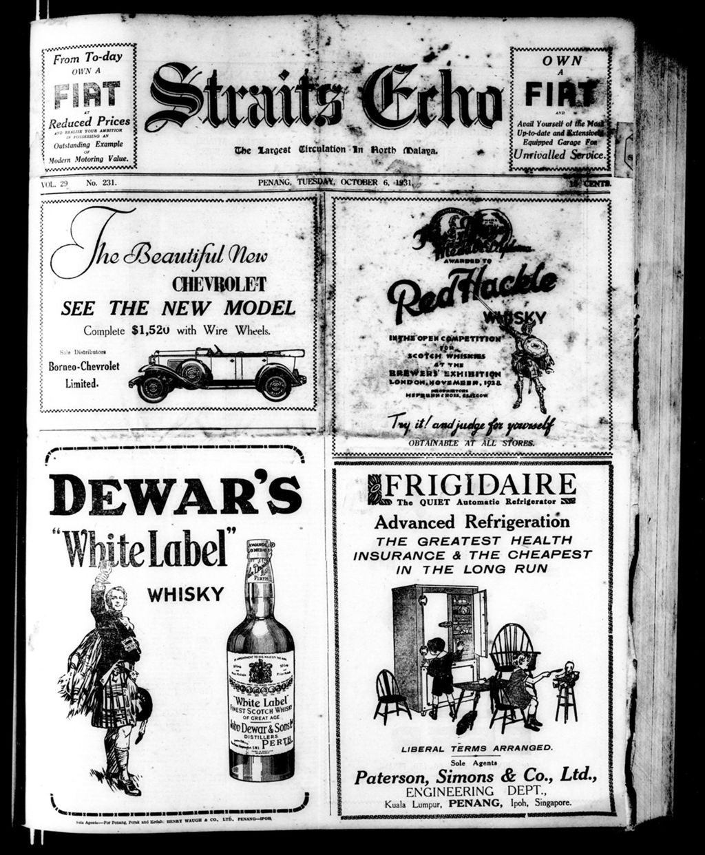 Miniature of Straits Echo 06 October 1931