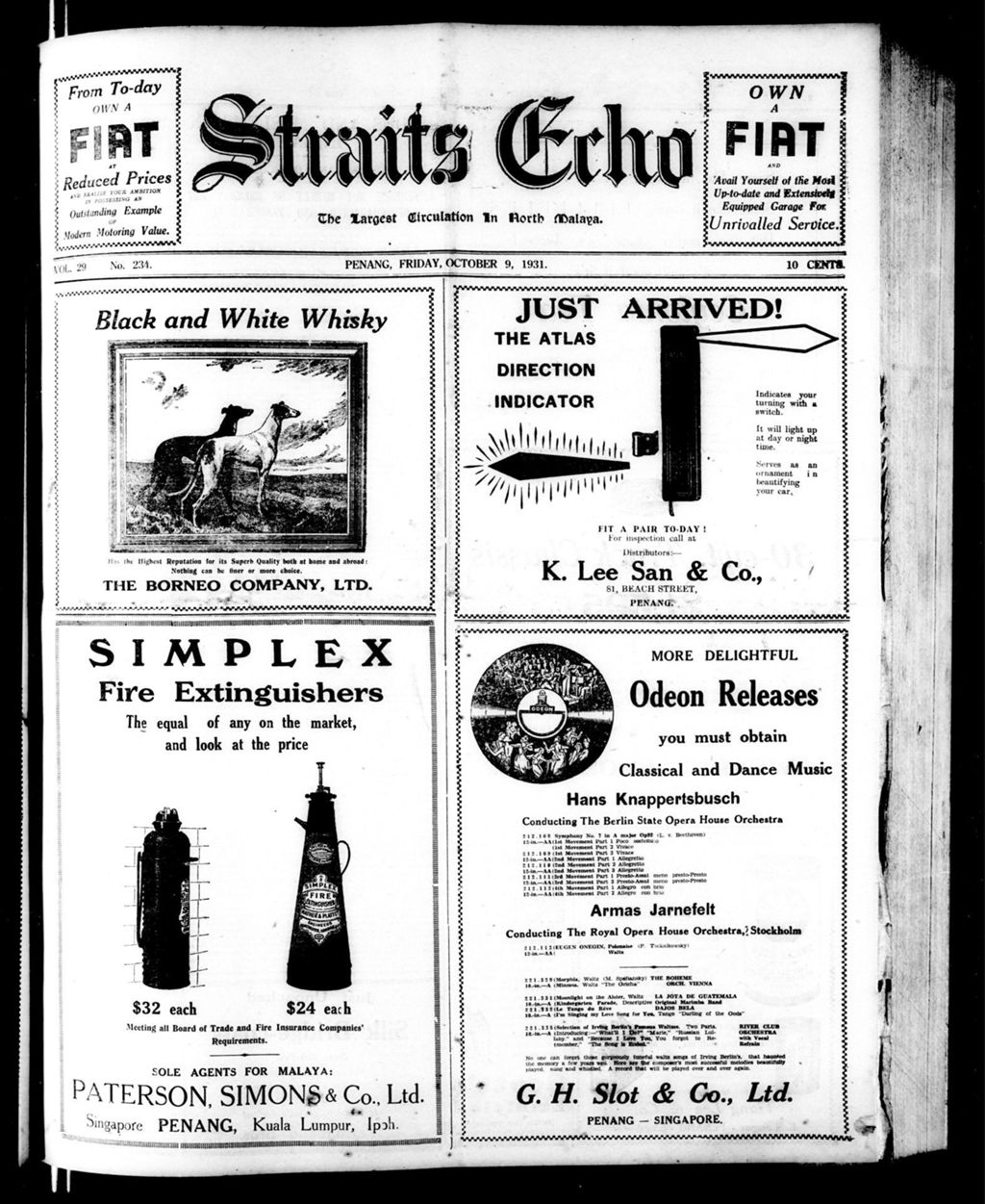 Miniature of Straits Echo 09 October 1931