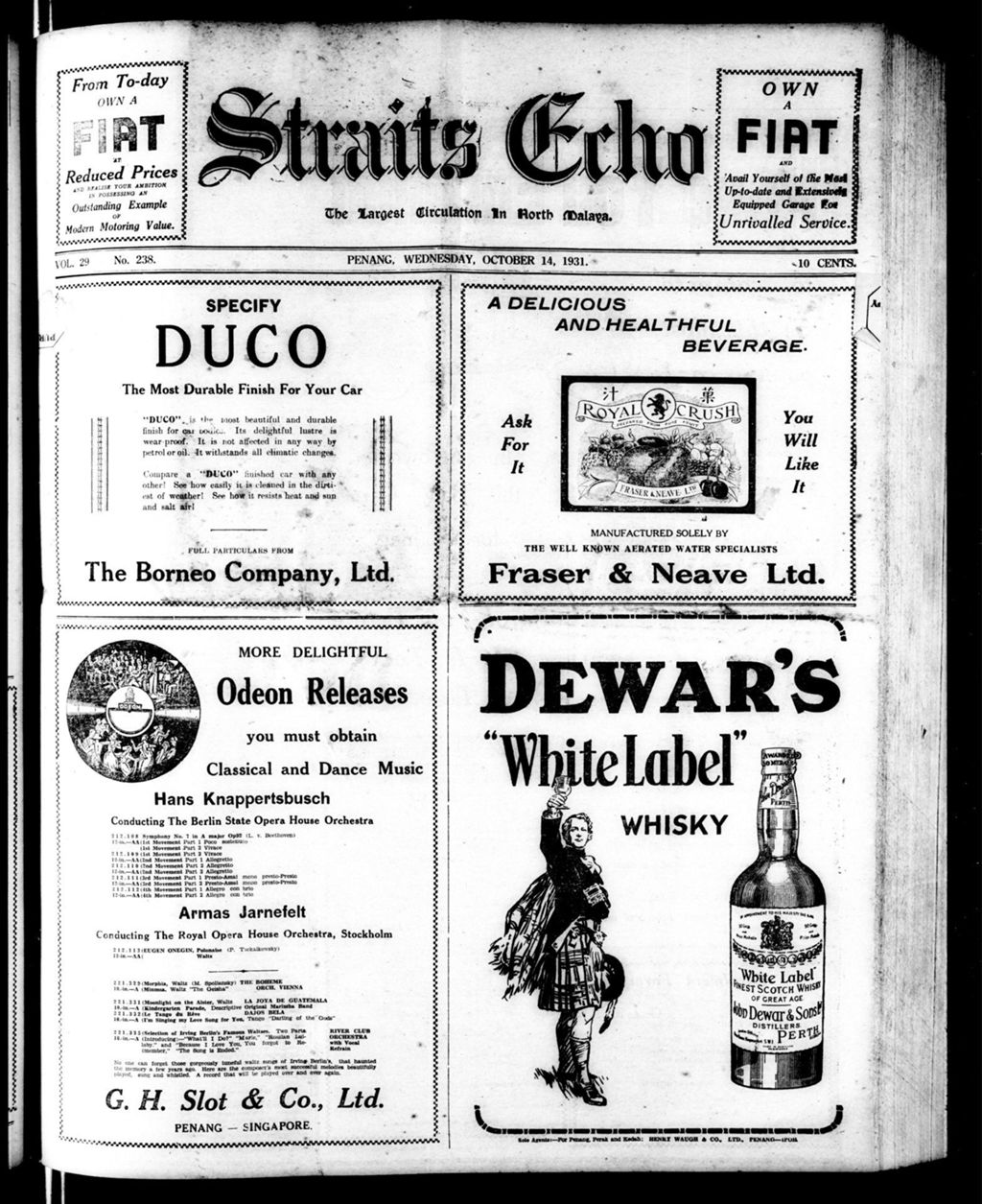 Miniature of Straits Echo 14 October 1931