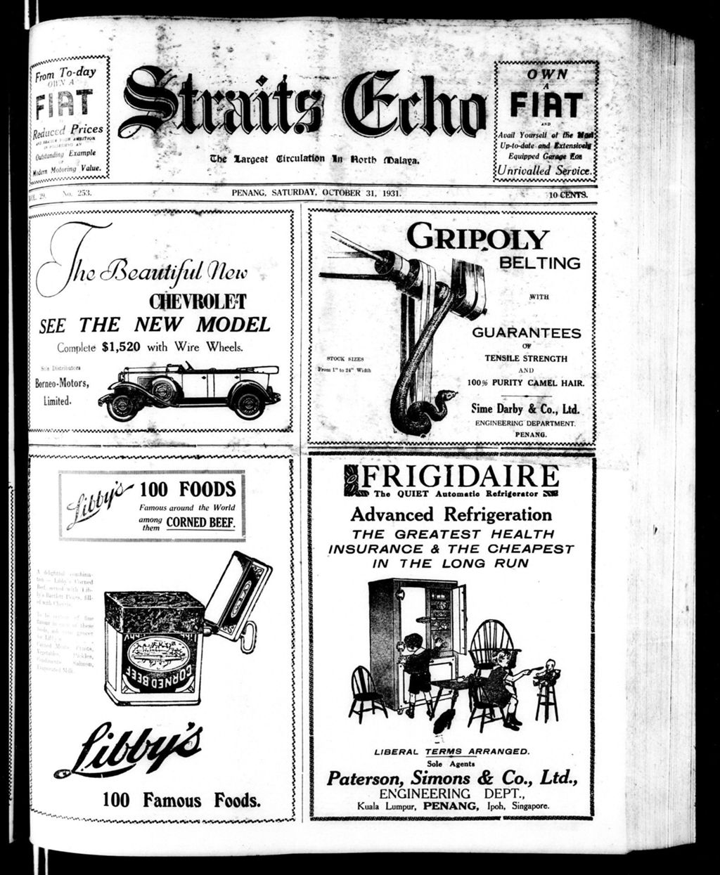 Miniature of Straits Echo 31 October 1931