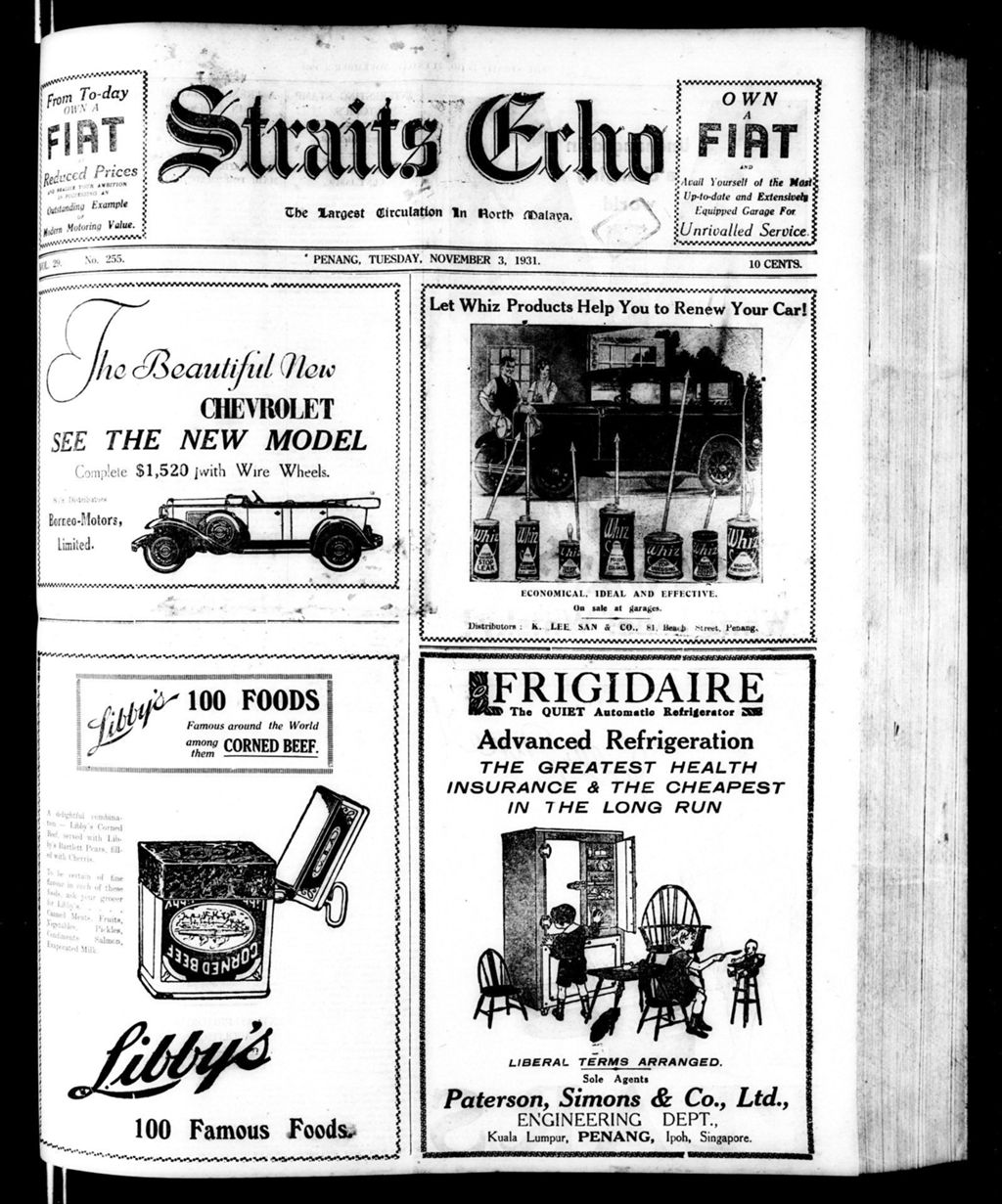 Miniature of Straits Echo 03 November 1931