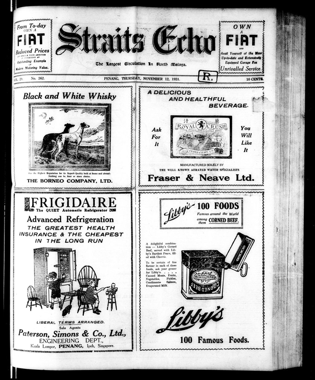 Miniature of Straits Echo 12 November 1931