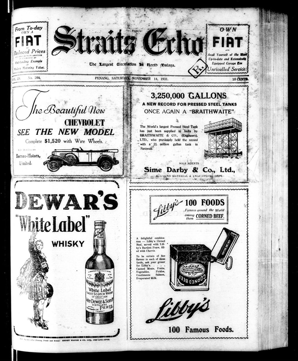 Miniature of Straits Echo 14 November 1931