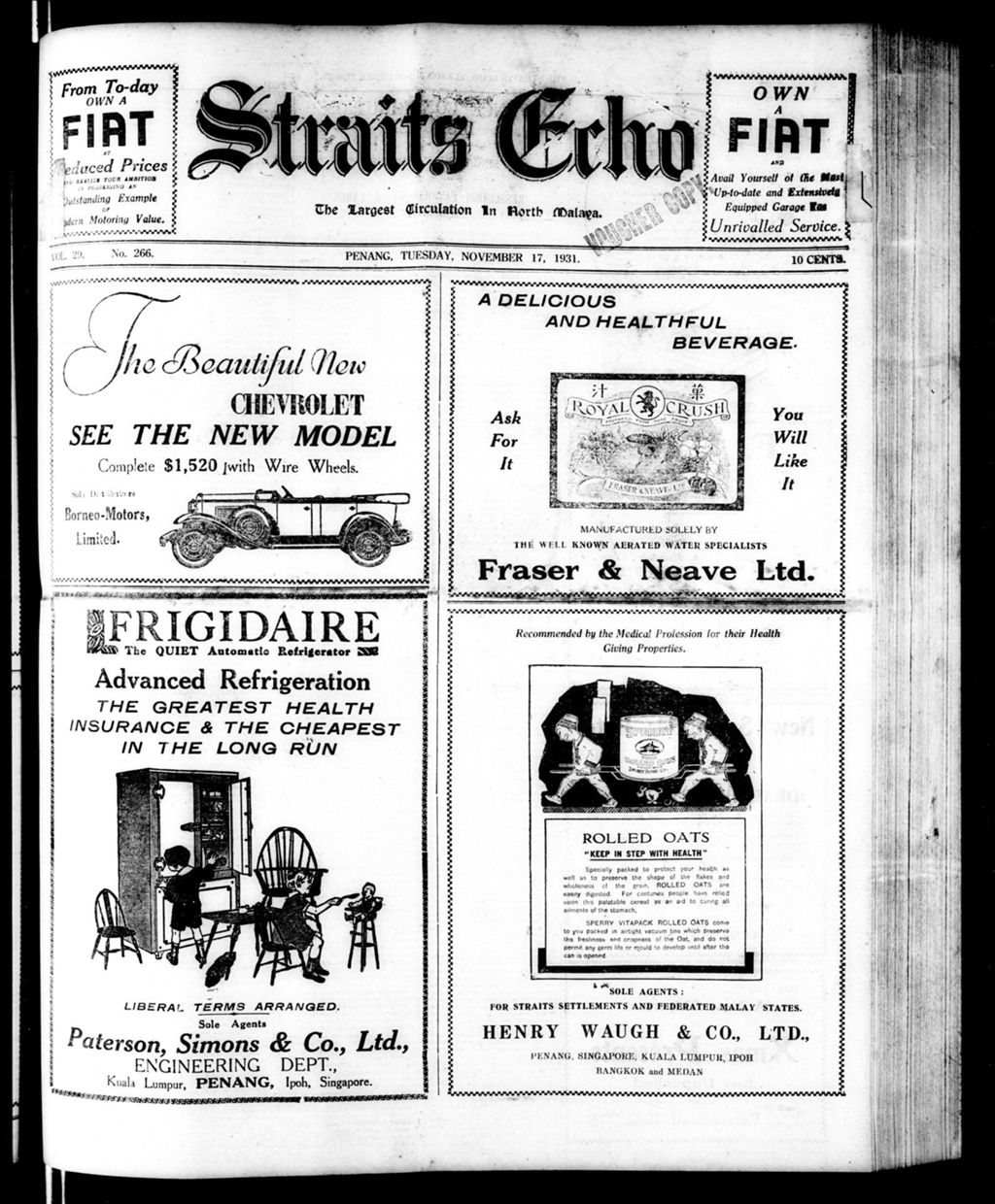 Miniature of Straits Echo 17 November 1931