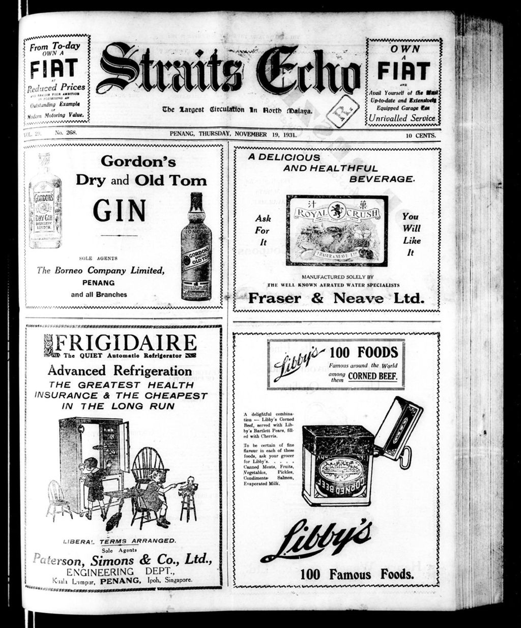 Miniature of Straits Echo 19 November 1931