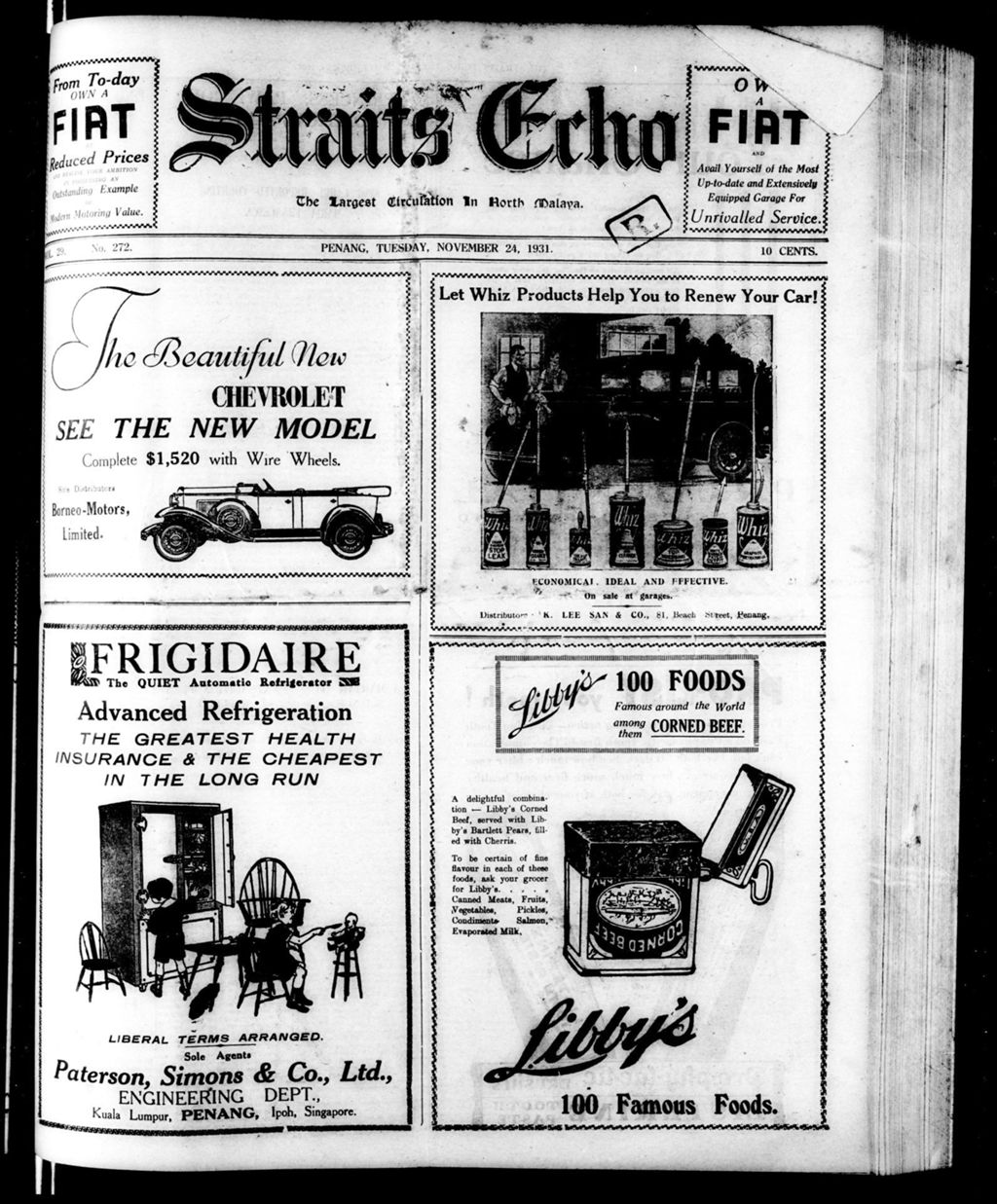 Miniature of Straits Echo 24 November 1931