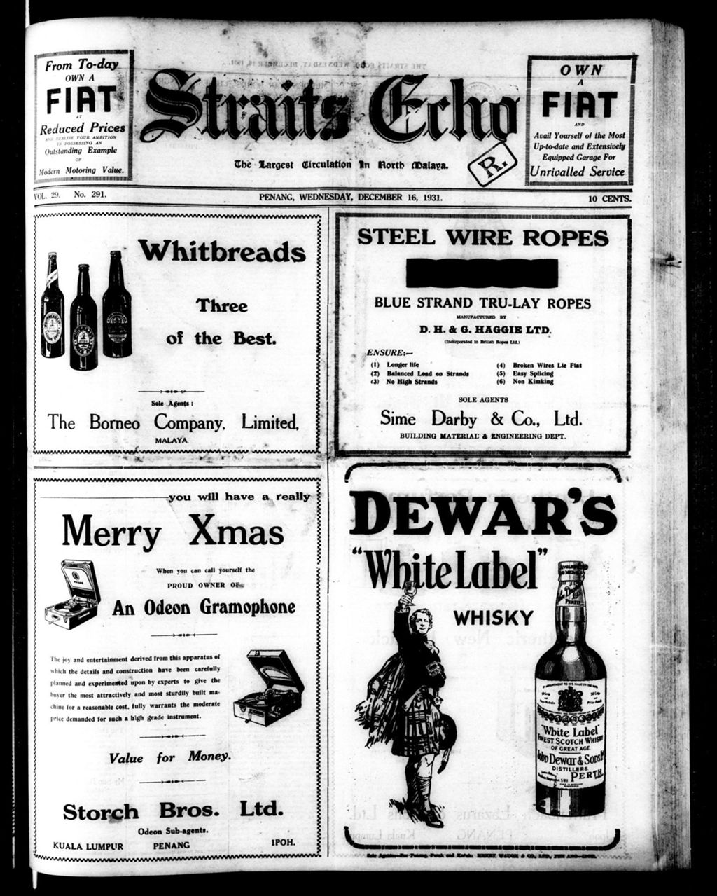 Miniature of Straits Echo 16 December 1931