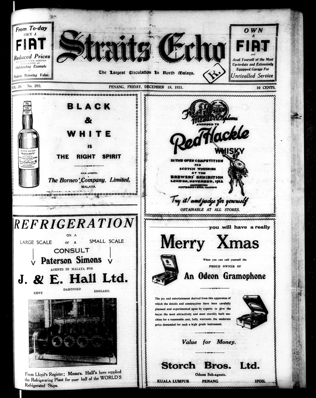 Miniature of Straits Echo 18 December 1931