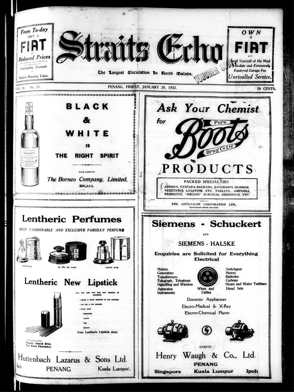 Miniature of Straits Echo 29 January 1932