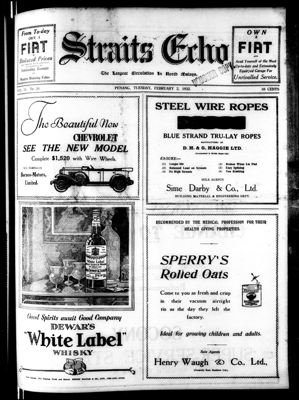 Miniature of Straits Echo 02 February 1932