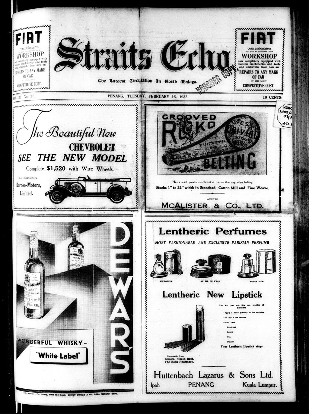 Miniature of Straits Echo 16 February 1932