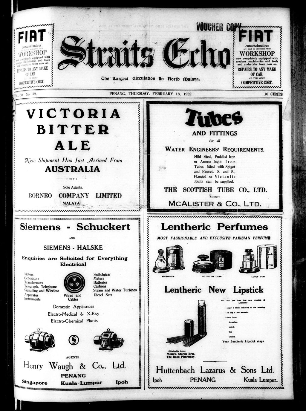 Miniature of Straits Echo 18 February 1932