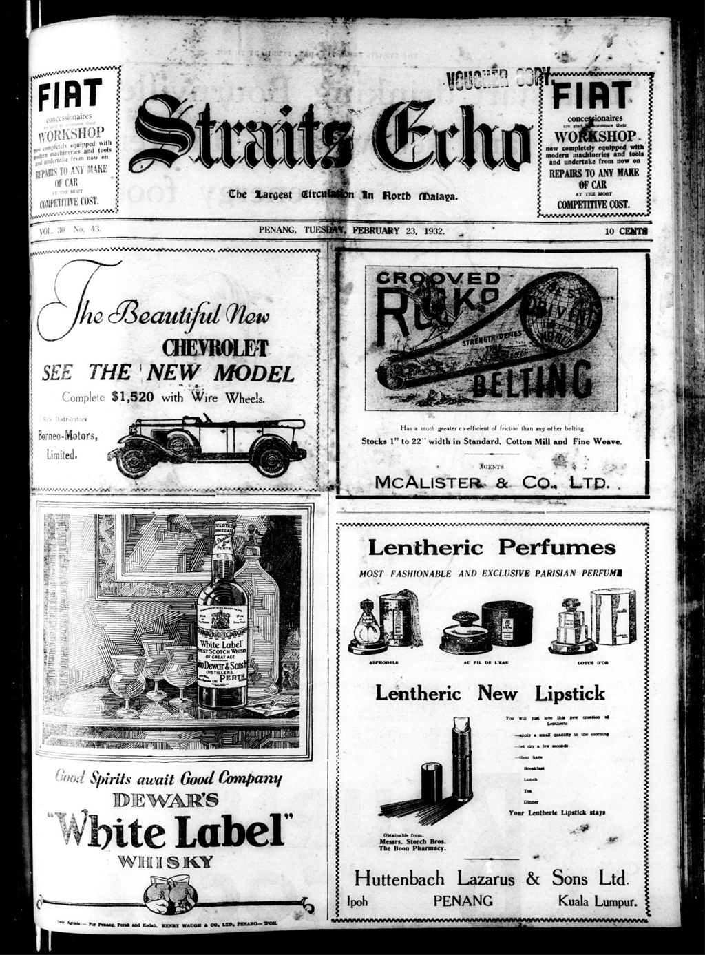 Miniature of Straits Echo 23 February 1932