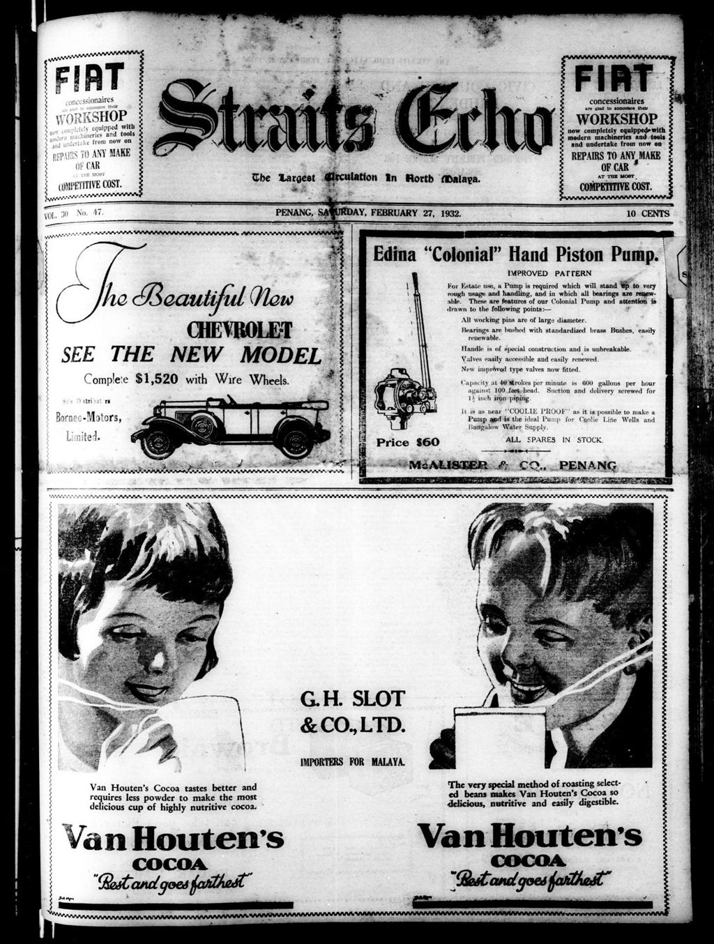 Miniature of Straits Echo 27 February 1932