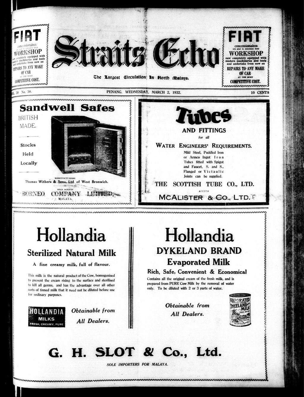 Miniature of Straits Echo 02 March 1932