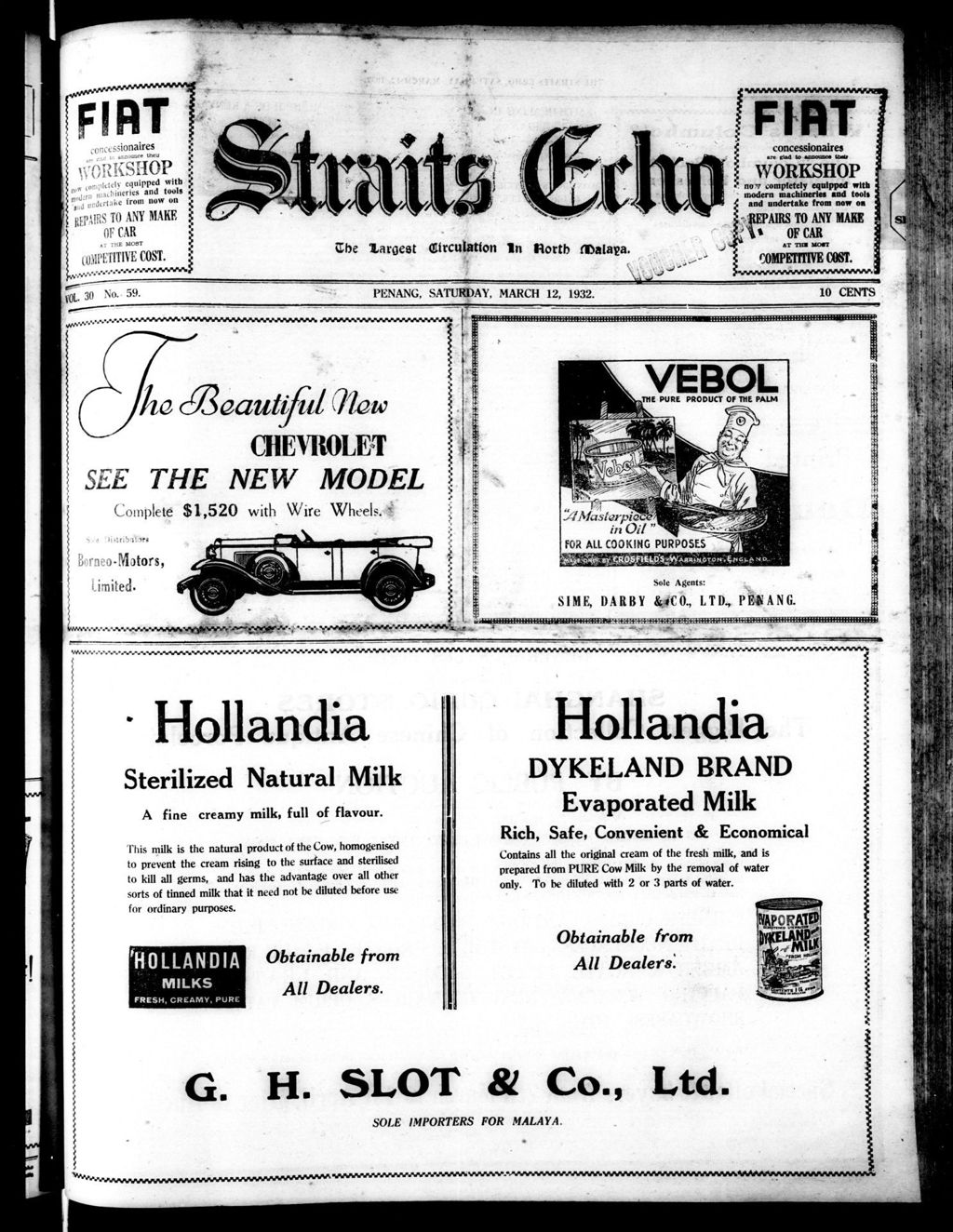 Miniature of Straits Echo 12 March 1932