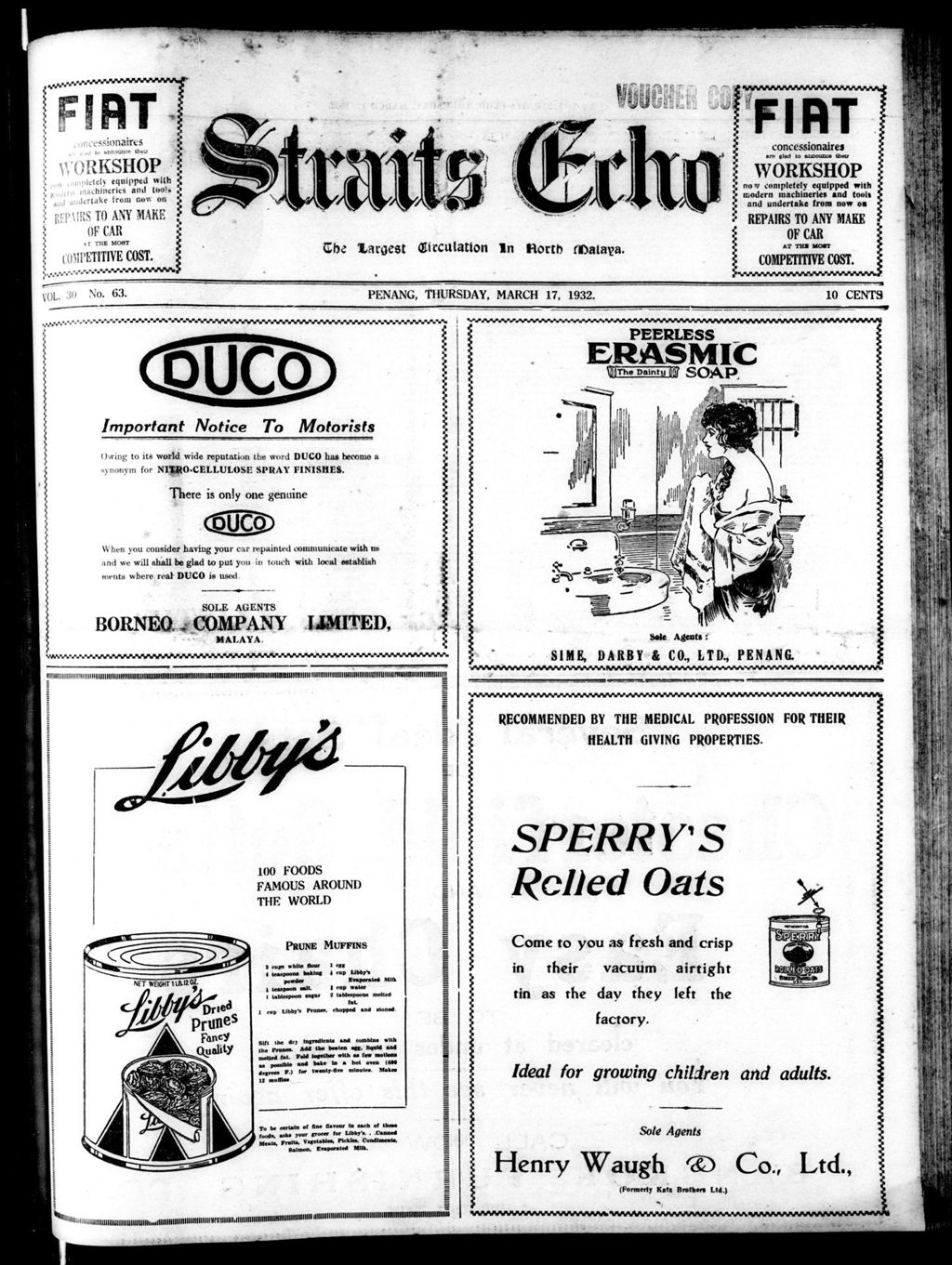 Miniature of Straits Echo 17 March 1932