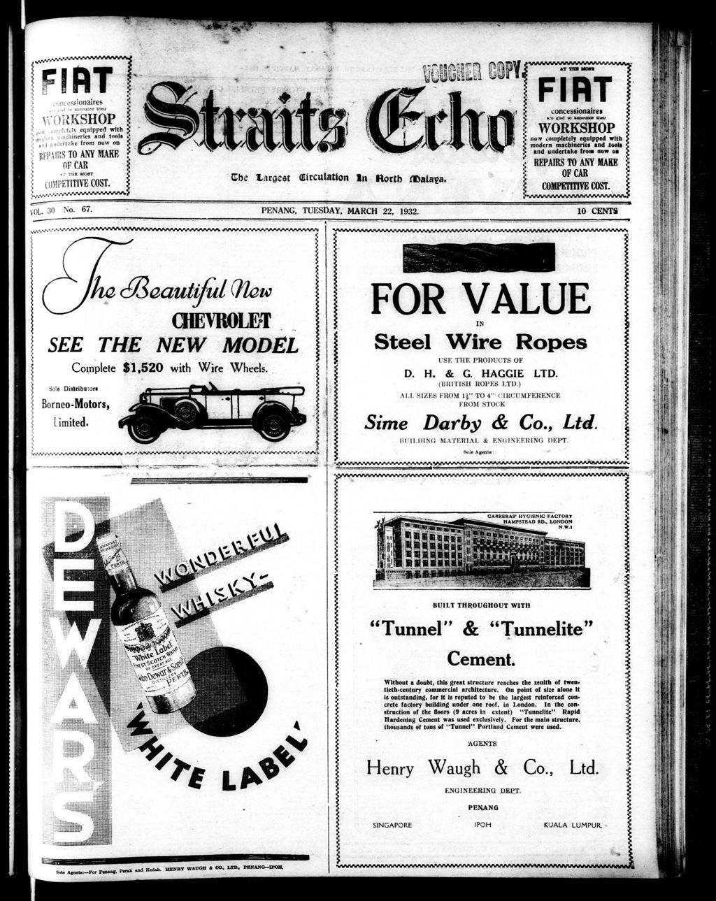 Miniature of Straits Echo 22 March 1932